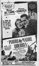 Estreno de la película Pobre mi madre querida